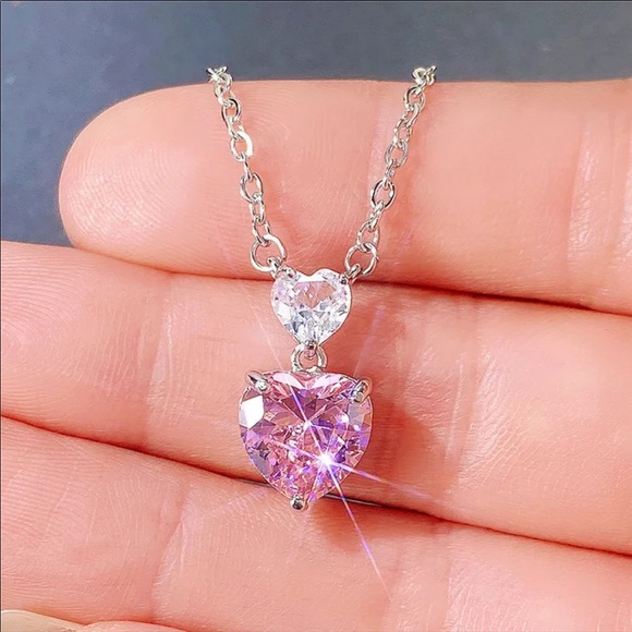 NEW 14k Beautiful Pink Heart Necklace - Picture 5 of 5